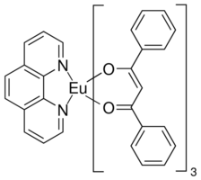 Tris(1,3-diphenyl-1,3-propanedionato)(1,10-phenanthroline)europium(III) Chemical Structure